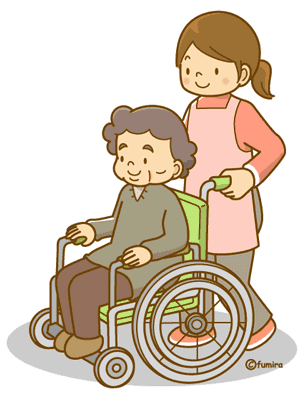 車椅子のおばあさん
