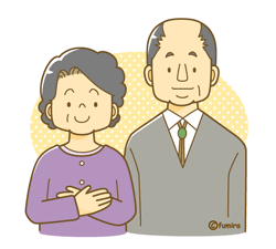 安心する老夫婦