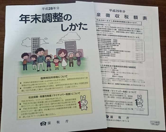 平成28年分の年末調整のしかた
